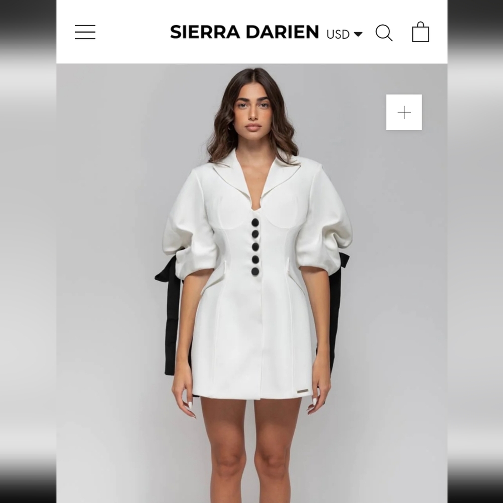 White dress with black bows